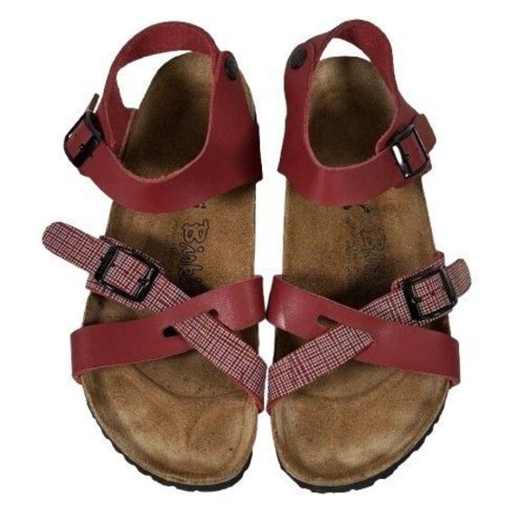 BIRKI'S Lillie Criss Cross Maroon/Crimson Sandals Women's US 8 EU 39 BIRKENSTOCK - Picture 1 of 15